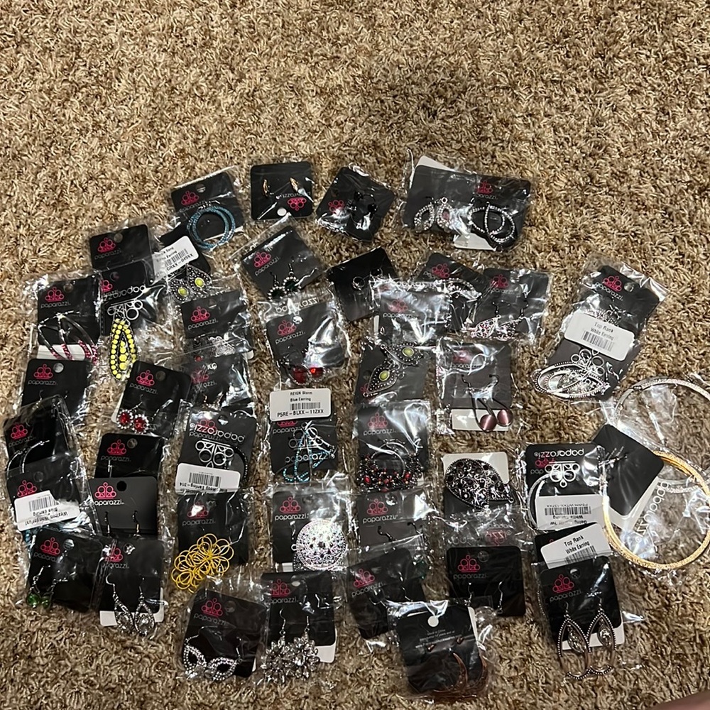 Paparazzi earrings 23 piece assorted Lot Brand New- Randomly chosen MYSTERY Box